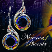 Flaming Phoenix Fire Swirl Drop Earring ITALY Design  - ALILY