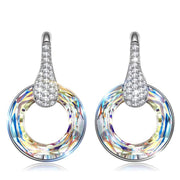 Aurora Borilles Round Stone Pave Drop Earring ITALY Design  - ALILY