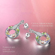 Aurora Borilles Round Stone Pave Drop Earring ITALY Design  - ALILY