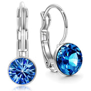 Round Baby 0.3" Crystals Leverback Earring ITALY Design  - ALILY