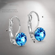 Round Baby 0.3" Crystals Leverback Earring ITALY Design  - ALILY