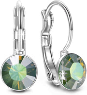 Round Baby 0.3" Crystals Leverback Earring ITALY Design  - ALILY