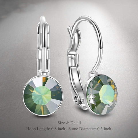 Round Baby 0.3" Crystals Leverback Earring ITALY Design  - ALILY