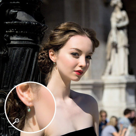 Round Baby 0.3" Crystals Leverback Earring ITALY Design  - ALILY