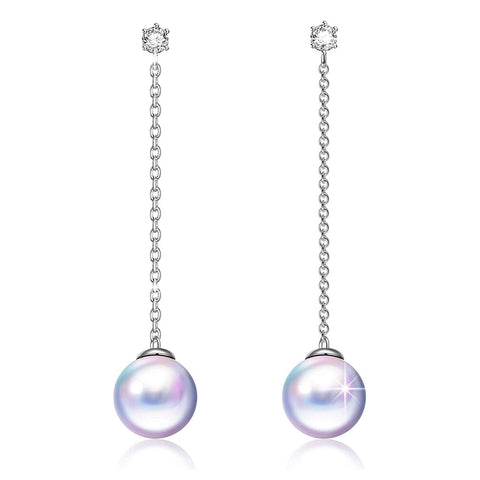 Pearl Drop Earring with Diamond ITALY Design  - ALILY