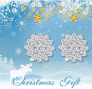 White Crystal Flower Earrings