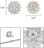 White Crystal Flower Earrings