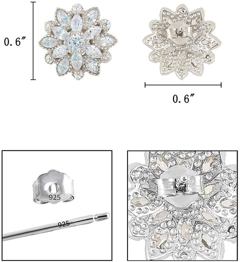 White Crystal Flower Earrings