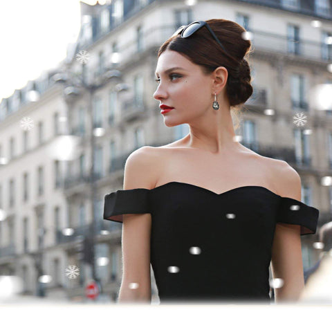 Vivid Light Crystal Drop Earring ITALY Design  - ALILY