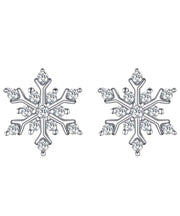 Snowflake for Winter Pave Stud Earrings ITALY Design  - ALILY