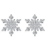 Mini White Crystal Aspen Snowflake Stud Earrings