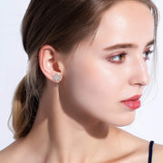 Snowflake for Winter Pave Stud Earrings ITALY Design  - ALILY