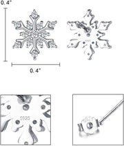 Mini White Crystal Aspen Snowflake Stud Earrings