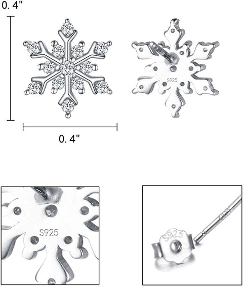 Mini White Crystal Aspen Snowflake Stud Earrings