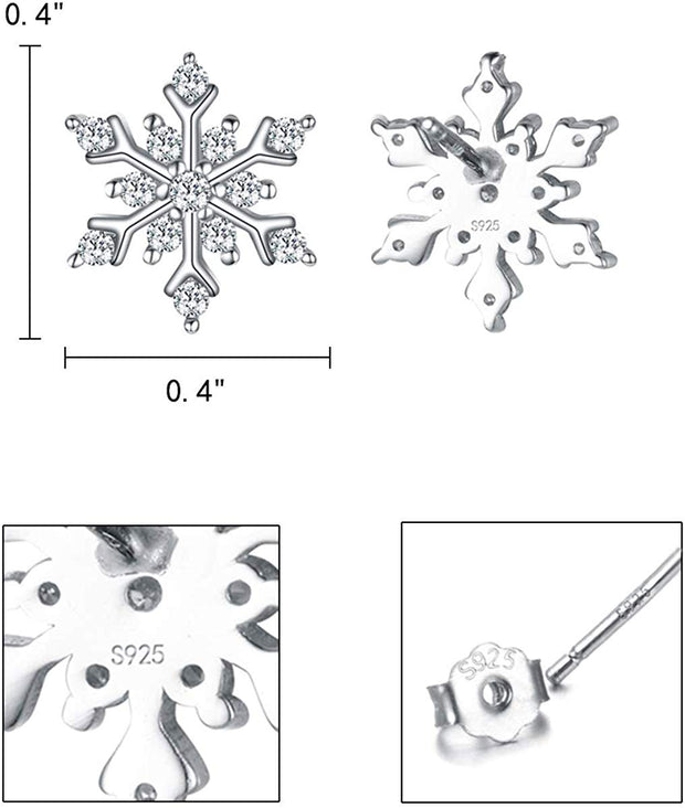 Mini White Crystal Aspen Snowflake Stud Earrings