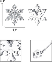 Snowflake for Winter Pave Stud Earrings ITALY Design  - ALILY