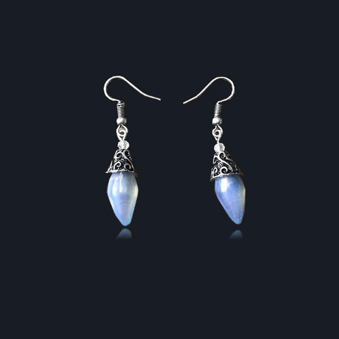 Opal Drop Earring in 18K White Gold Plated ITALY Design