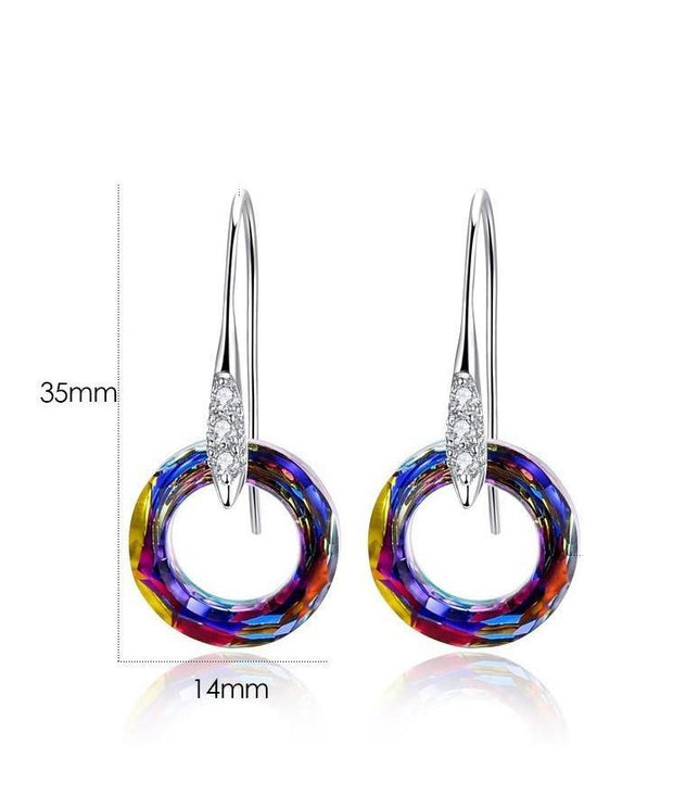 Enlightening Dangle Earrings With Austrian Crystals - Volcano in 18K White Gold Plated ITALY Design