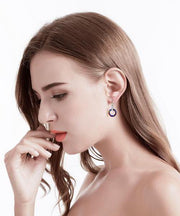 Enlightening Dangle Earrings With Austrian Crystals - Volcano in 18K White Gold Plated ITALY Design