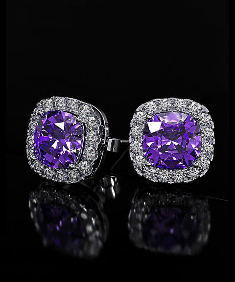 5 Piece Assorted Earring Set made With Crystals with Luxe Box - Amethyst ITALY Design