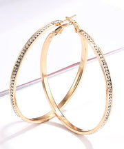 2" Pave Hoop Earring With ® Crystals in 18K Gold Plated