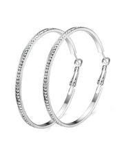 2" Pave Hoop Earring With ® Crystals in 18K White Gold Plated
