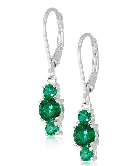 5 Piece Assorted Earring Set made With  Crystals with Luxe Box - Emerald ITALY Design