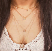 Dangling Multi-Layered  Elements Pa've Discs Necklace