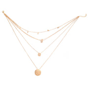 Dangling Multi-Layered  Elements Pa've Discs Necklace