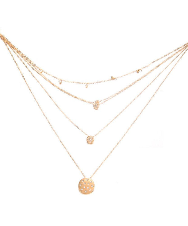 5 Piece Disc Drop Necklace in 18K Gold Plated ITALY Design