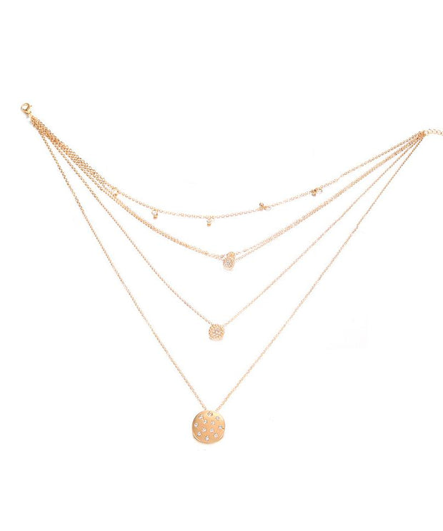 5 Piece Disc Drop Necklace in 18K Gold Plated ITALY Design