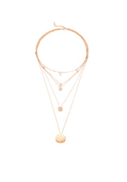 Dangling Multi-Layered  Elements Pa've Discs Necklace