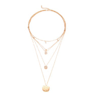 5 Piece Disc Drop Necklace in 18K Gold Plated ITALY Design