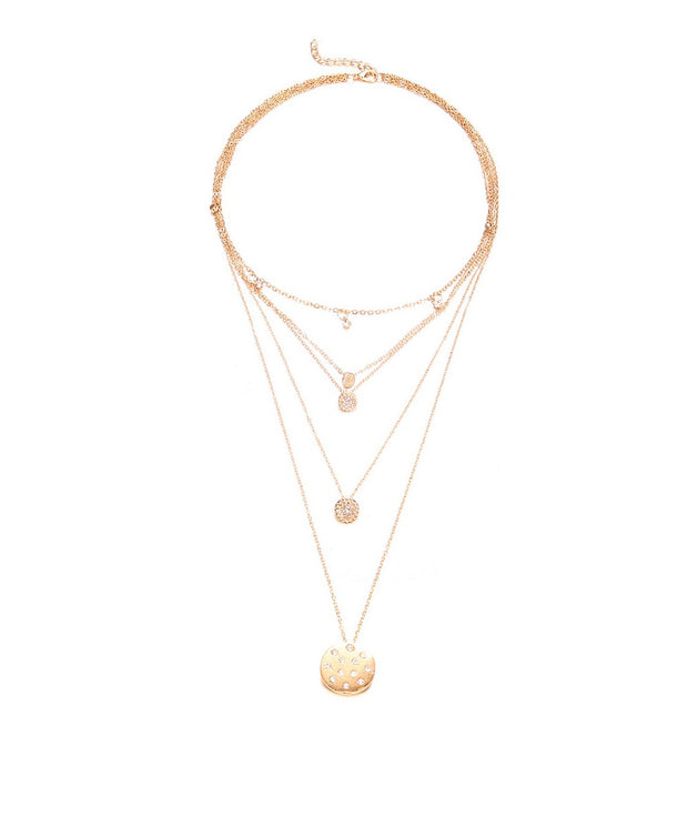 5 Piece Disc Drop Necklace in 18K Gold Plated ITALY Design
