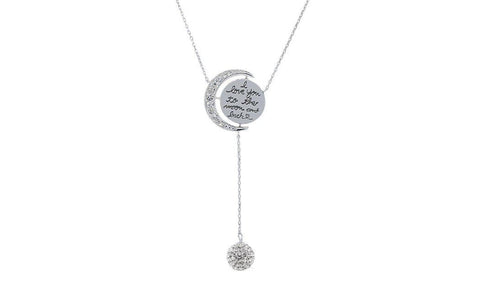 Engraved To The Moon And Back Y Necklace, Necklaces, ALILY , ALILY   jewelryjewelry deals, swarovski crystal jewelry, groupon jewelry,, jewelry for mom, 