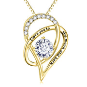 Love you to The Moon & Back Necklace Made with Austrian Elements in 18K Gold Plating ITALY Design  - ALILY