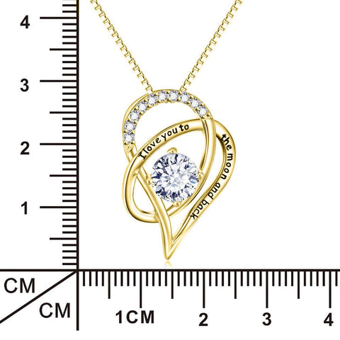Love you to The Moon & Back Necklace Made with Austrian Elements in 18K Gold Plating ITALY Design  - ALILY