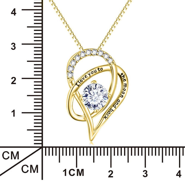 Love you to The Moon & Back Necklace Made with Austrian Elements in 18K Gold Plating ITALY Design  - ALILY