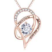 Love you to The Moon & Back Necklace Made with Austrian Elements in 18K Gold Plating ITALY Design  - ALILY