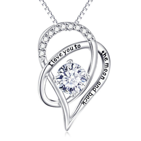 Love you to The Moon & Back Necklace Made with Austrian Elements in 18K Gold Plating ITALY Design  - ALILY