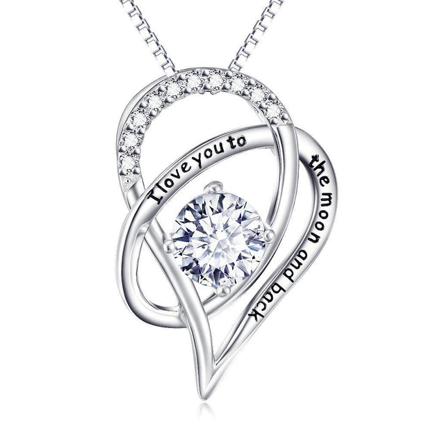 Love you to The Moon & Back Necklace Made with Austrian Elements in 18K Gold Plating ITALY Design  - ALILY