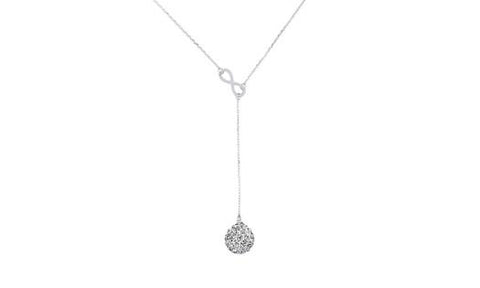 Infinity Y Necklace made with Swarovski Elements in Sterling Silver - ALILY  www..com fashion jewelry for women