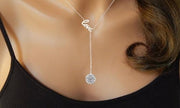 Silver Love Y Necklace Made with Swarovski Elements - ALILY  www..com fashion jewelry for women