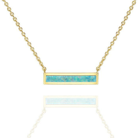Bohemian Design Simulated Opal Bar Necklace in 18K Gold - 2 Styles, , ALILY , ALILY   jewelryjewelry deals, swarovski crystal jewelry, groupon jewelry,, jewelry for mom, 