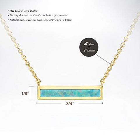 Bohemian Design Simulated Opal Bar Necklace in 18K Gold - 2 Styles, , ALILY , ALILY   jewelryjewelry deals, swarovski crystal jewelry, groupon jewelry,, jewelry for mom, 