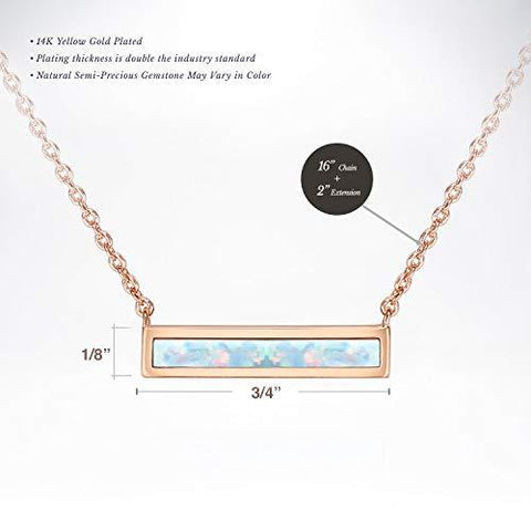 Bohemian Design Simulated Opal Bar Necklace in 18K Gold - 2 Styles, , ALILY , ALILY   jewelryjewelry deals, swarovski crystal jewelry, groupon jewelry,, jewelry for mom, 