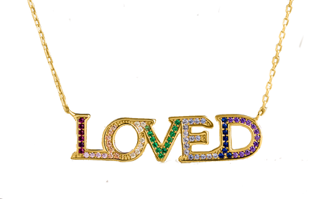 LOVED Pave Necklace in 18K Gold Plated