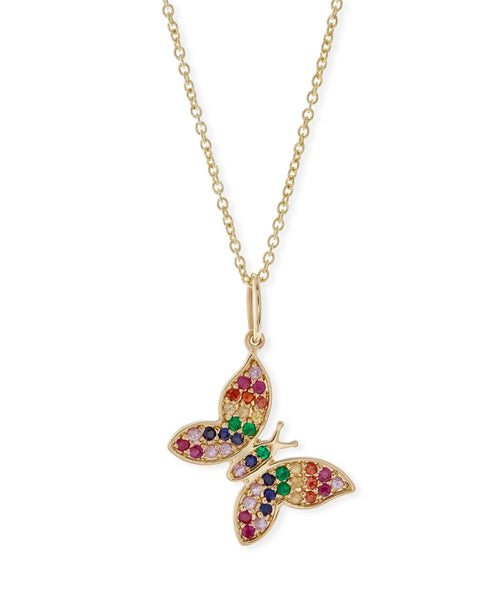 Rainbow Austrian Elements Pendant Necklaces in 14K Gold (Multiple Options) ITALY Design  - ALILY