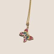 Rainbow Austrian Elements Pendant Necklaces in 14K Gold (Multiple Options) ITALY Design  - ALILY