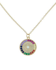 Rainbow Austrian Elements Pendant Necklaces in 14K Gold (Multiple Options) ITALY Design  - ALILY